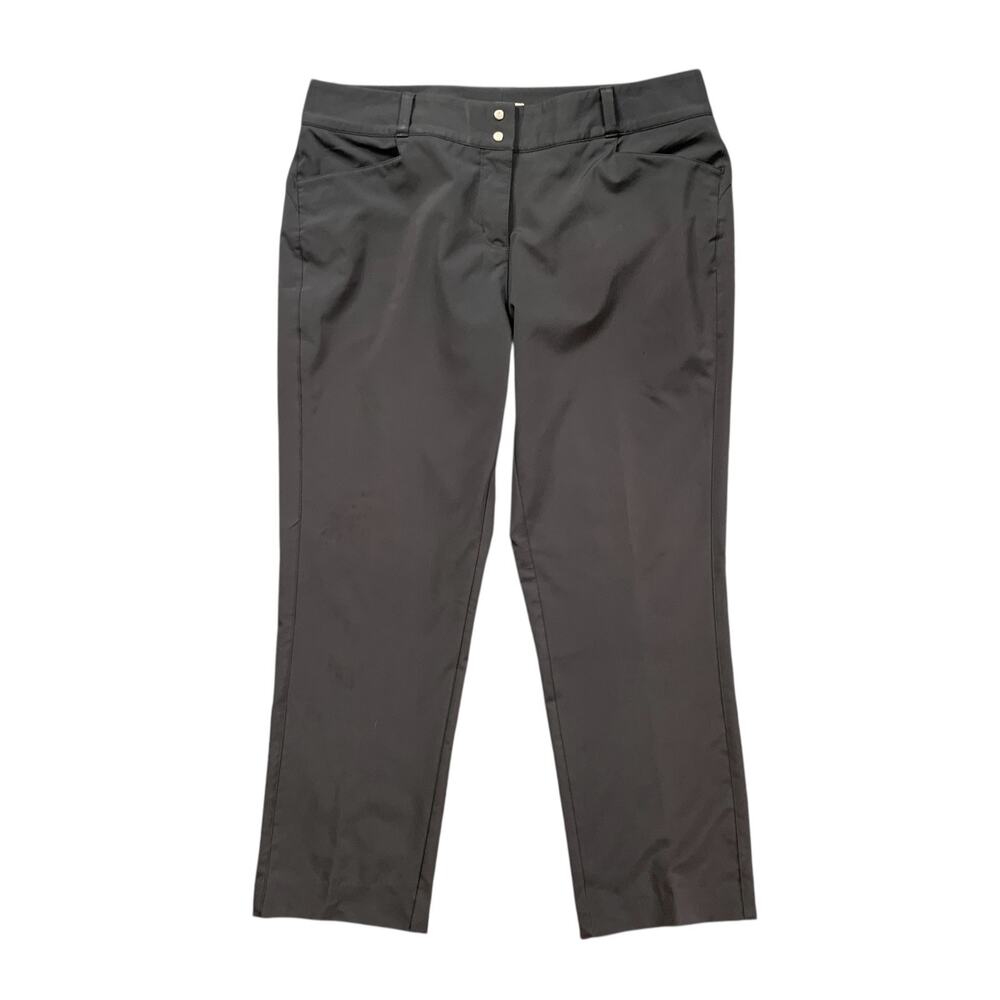 Adidas Pants Womens 12 Grey Straight Stretch Flat Front Performance Golf Chino